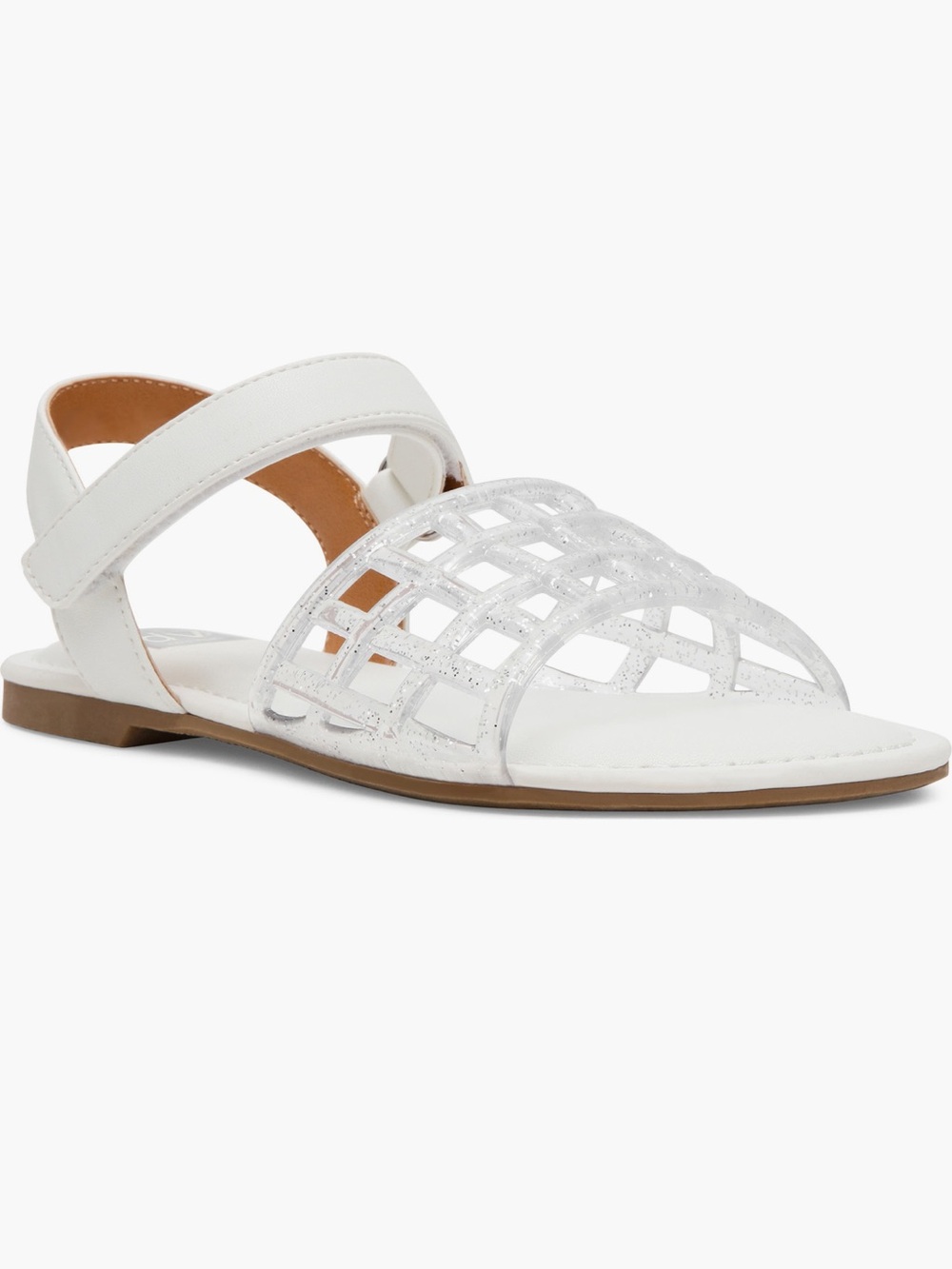 DV by Dolce Vita White Glitter Cage Sandals